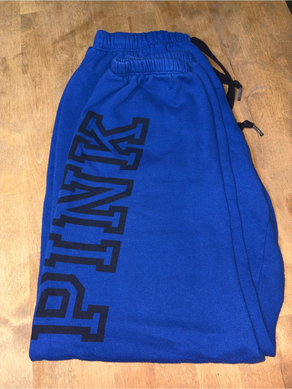 PINK Victoria's Secret Royal Blue Joggers with Black PINK Logo